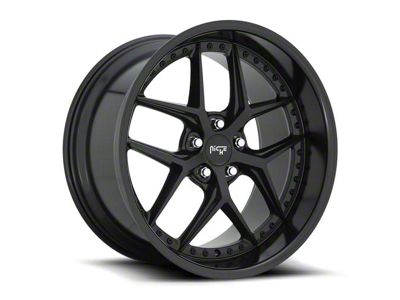 Niche Vice Gloss Black with Matte Black Lip Wheel; 20x9 (16-24 Camaro)