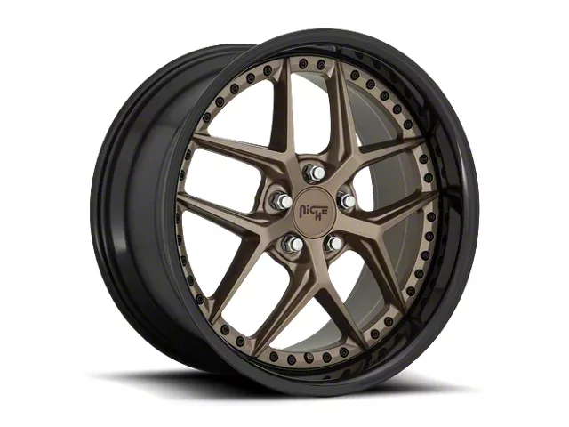 Niche Vice Matte Bronze with Black Bead Ring Wheel; 20x10.5 (16-24 Camaro)