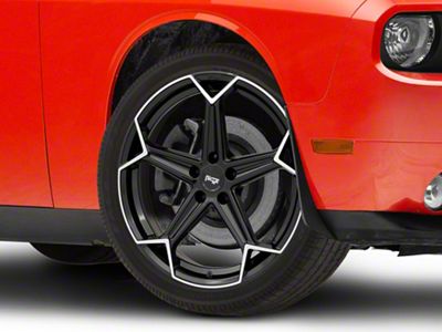 Niche Arrow Gloss Black with Brushed Face Wheel; 20x9; 18mm Offset (08-23 RWD Challenger)