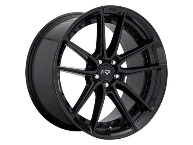 Niche DFS Gloss Black Wheel; Rear Only; 22x10.5 (08-23 RWD Challenger)