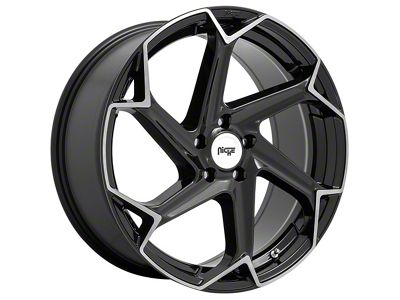 Niche Flash Gloss Black Brushed Wheel; 20x9; 18mm Offset (08-23 RWD Challenger)