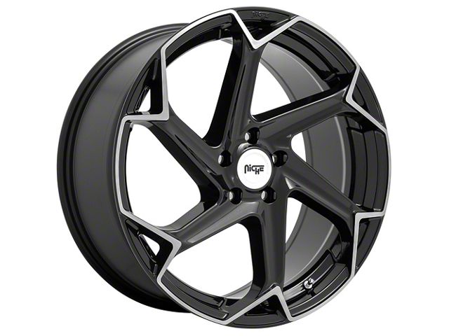 Niche Flash Gloss Black Brushed Wheel; 20x9 (08-23 RWD Challenger)