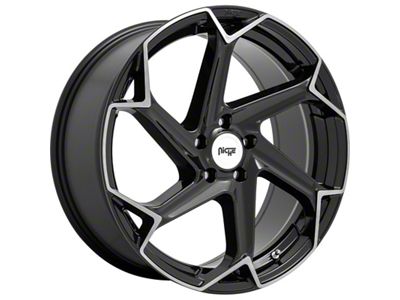 Niche Flash Gloss Black Brushed Wheel; Rear Only; 20x10.5; 20mm Offset (08-23 RWD Challenger, Excluding SRT Demon)