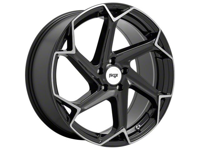 Niche Flash Gloss Black Brushed Wheel; Rear Only; 20x10.5 (08-23 RWD Challenger, Excluding SRT Demon)