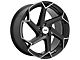 Niche Flash Gloss Black Brushed Wheel; Rear Only; 20x10.5 (08-23 RWD Challenger, Excluding SRT Demon)