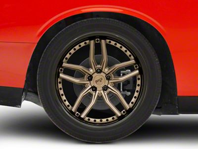 Niche Methos Matte Bronze Black Bead Ring Wheel; Rear Only; 20x10.5 (08-23 RWD Challenger)