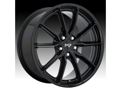 Niche Rainier Gloss Black Wheel; 22x9; 15mm Offset (08-23 RWD Challenger)