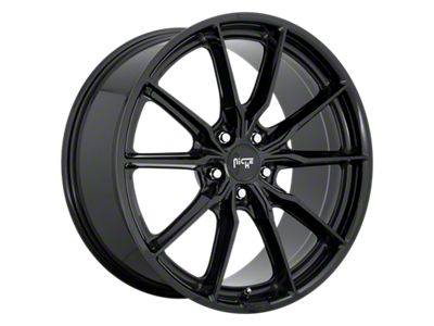 Niche Rainier Gloss Black Wheel; Rear Only; 22x10.5; 20mm Offset (08-23 RWD Challenger)