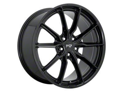 Niche Rainier Gloss Black Wheel; Rear Only; 22x10.5 (08-23 RWD Challenger)