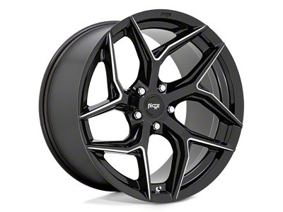 Niche Torsion Gloss Black Milled Wheel; Rear Only; 20x10.5; 20mm Offset (08-23 RWD Challenger)