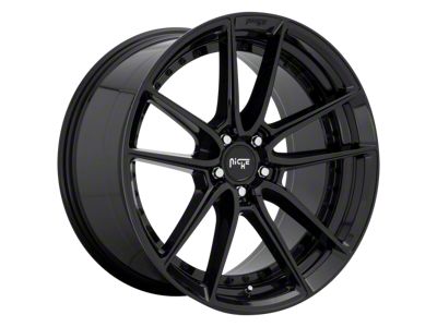 Niche DFS Gloss Black Wheel; Rear Only; 22x10.5; 20mm Offset (11-23 RWD Charger)