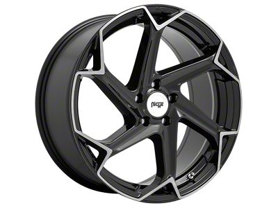 Niche Flash Gloss Black Brushed Wheel; 20x9 (11-23 RWD Charger)