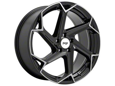 Niche Flash Gloss Black Brushed Wheel; Rear Only; 20x10.5 (11-23 RWD Charger)