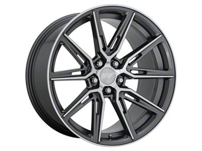 Niche Gemello Gloss Anthracite Machined Wheel; Rear Only; 20x10.5; 20mm Offset (11-23 RWD Charger)