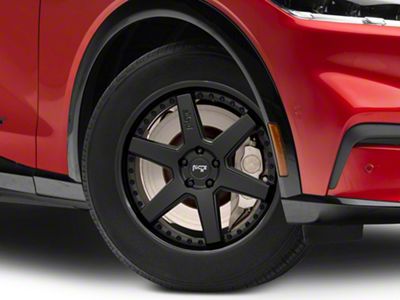 Niche Altair Gloss Black with Matte Black Lip Wheel; 18x8.5; 40mm Offset (21-25 Mustang Mach-E, Excluding GT)