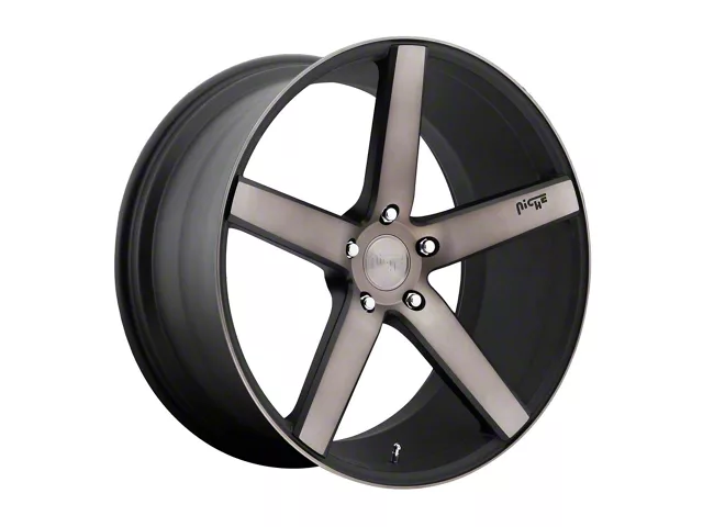 Niche Milan Matte Black Machined with Double Dark Tint Wheel; 20x8.5 (21-23 Mustang Mach-E)