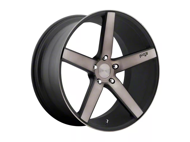 Niche Milan Matte Black Machined with Double Dark Tint Wheel; 20x8.5 (21-24 Mustang Mach-E)