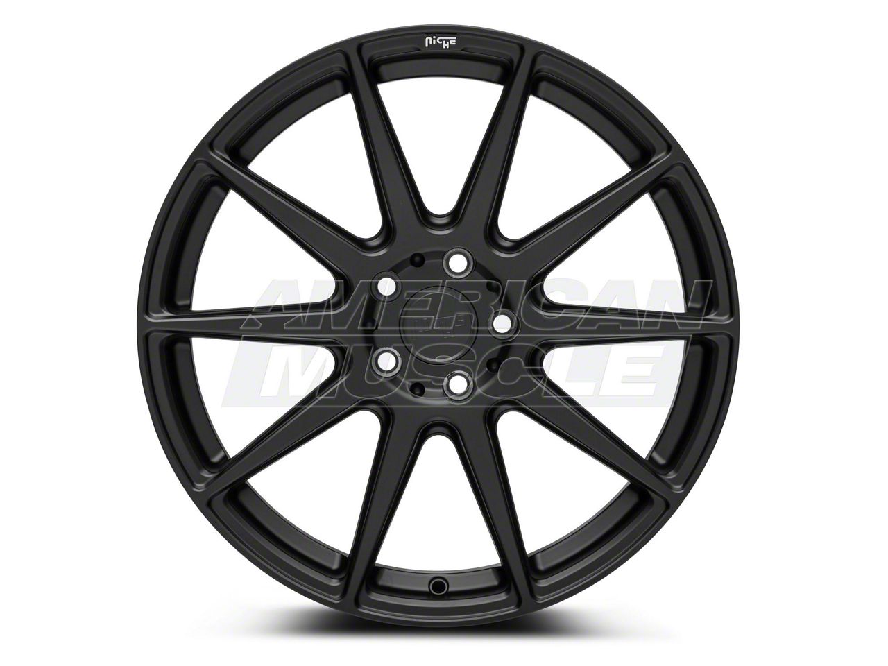 Niche Mustang Essen Matte Black Wheel; Rear Only; 19x10; 40mm