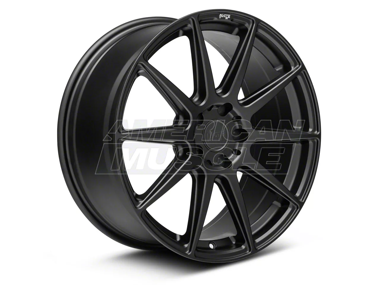 Niche Mustang Essen Matte Black Wheel; Rear Only; 19x10; 40mm 