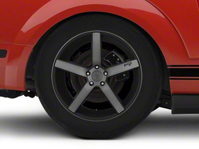 Niche Milan Matte Black Machined Wheel; Rear Only; 20x10; 40mm Offset (05-09 Mustang)