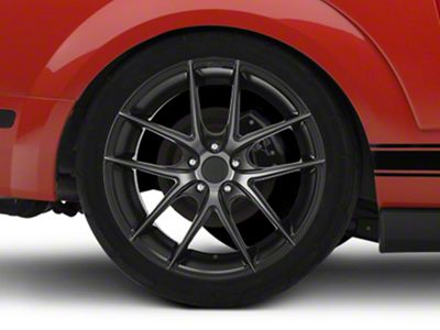 Niche Targa Black Machined with Dark Tint Wheel; Rear Only; 20x10; 40mm Offset (05-09 Mustang)