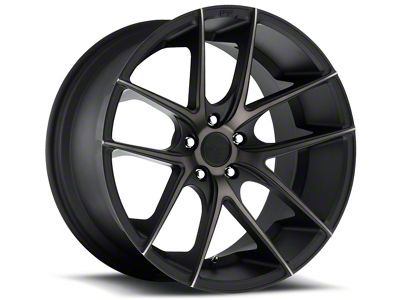 Niche Targa Black Machined with Dark Tint Wheel; Rear Only; 20x10; 40mm Offset (15-23 Mustang GT, EcoBoost, V6)
