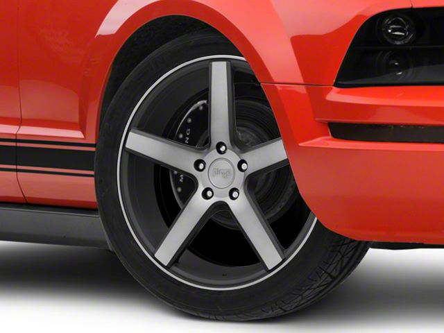 Niche Milan Black Machined Wheel; 19x8.5 (05-09 Mustang)