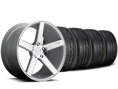 Niche Milan Silver Wheel & NITTO INVO Tire Kit; 20x8.5 (15-18 Mustang)