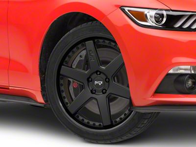 Niche Altair Gloss Black with Matte Black Lip Wheel; 20x9; 35mm Offset (15-23 Mustang GT, EcoBoost, V6)