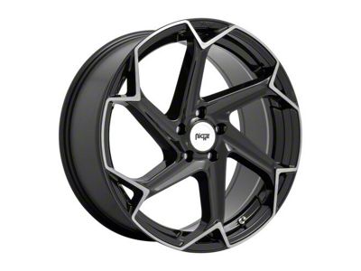 Niche Flash Gloss Black Brushed Wheel; 20x9; 35mm Offset (15-23 Mustang GT, EcoBoost, V6)