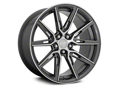 Niche Gemello Gloss Anthracite Machined Wheel; 20x9; 35mm Offset (15-23 Mustang GT, EcoBoost, V6)