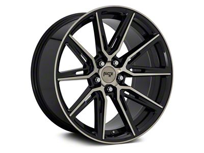 Niche Gemello Gloss Black Machined Double Dark Tint Wheel; 20x9; 35mm Offset (15-23 Mustang GT, EcoBoost, V6)