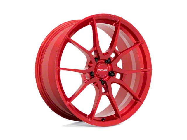 Niche Kanan Brushed Candy Red Wheel; Rear Only; 20x10 (15-23 Mustang GT, EcoBoost, V6)