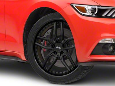 Niche Methos Gloss Black with Matte Black Lip Wheel; 20x9; 35mm Offset (15-23 Mustang GT, EcoBoost, V6)