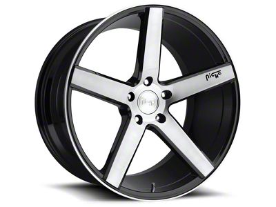 Niche Milan Gloss Black Brushed Wheel; 20x8.5 (15-23 Mustang GT, EcoBoost, V6)