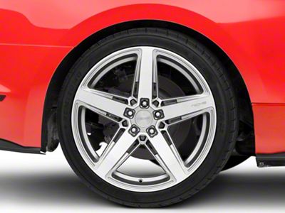 Niche Teramo Anthracite Brushed Face Tint Clear Wheel; Rear Only; 20x11; 50mm Offset (15-23 Mustang GT, EcoBoost, V6)