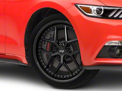 Niche Vice Gloss Black with Matte Black Lip Wheel; 20x9; 35mm Offset (15-23 Mustang GT, EcoBoost, V6)