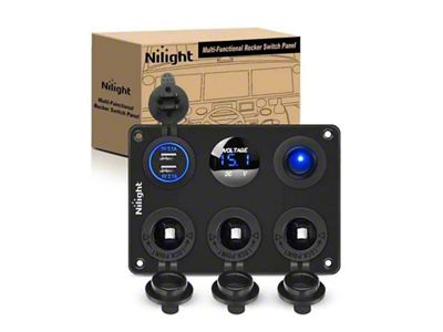 Cigarette Socket Panel Lighter Adapter with Dual USB Charger LED Voltmeter (Universal; Some Adaptation May Be Required)