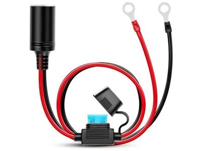 Female Cigarette Lighter Outlet with Eyelet Terminal Fuse Holder; 3-Foot
