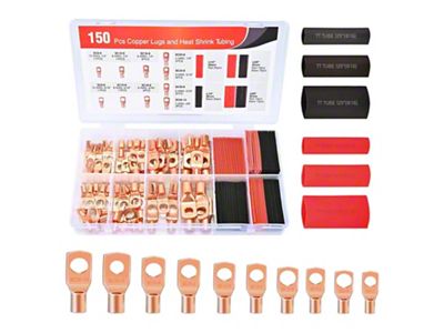 Copper Wire Lugs and Heat Shrink Tubing Set