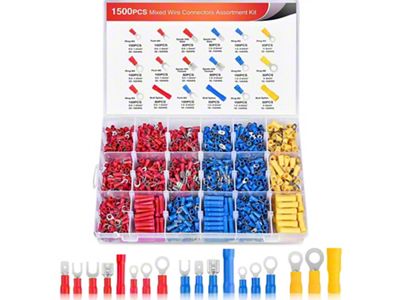 Electrical Wire Terminal Crimp Connectors; 1500-Pieces