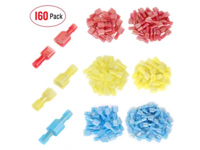 Insulated Wire Crimp Terminal; 160-Pieces