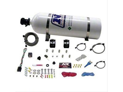 Nitrous Express GM EFI Single Nitrous Nozzle System; 15 lb. Bottle (Universal; Some Adaptation May Be Required)