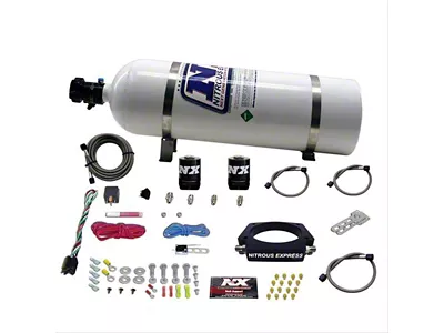 Nitrous Express LS 90mm Nitrous Plate System; 15 lb. Bottle (10-15 Camaro SS)