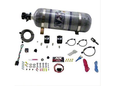 Nitrous Express HEMI Fly-by-Wire Single Nitrous Nozzle System; 12 lb. Carbon Bottle (06-23 V8 HEMI Charger, Excluding 6.2L HEMI)