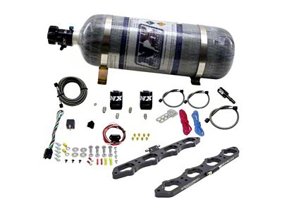 Nitrous Express Direct Port Nitrous Plate Wet System; 12 lb. Bottle (11-23 Mustang GT w/ 2018 GT Intake Manifold)