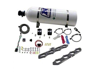 Nitrous Express Direct Port Nitrous Plate Wet System; 15 lb. Bottle (11-23 Mustang GT w/ 2018 GT Intake Manifold)