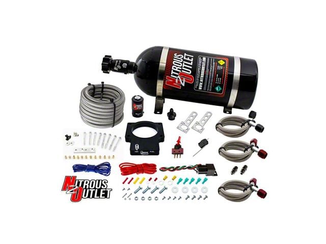 Nitrous Outlet 90mm Dry LSX Plate System; 10 lb. Bottle (10-15 V8 Camaro)