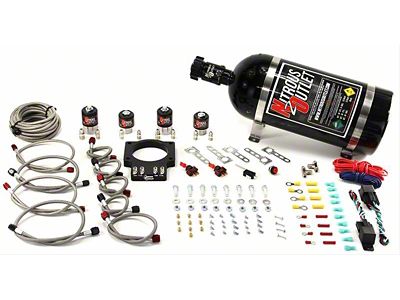 Nitrous Outlet 90mm Wet LSX Dual Stage Plate System; 10 lb. Bottle (10-15 V8 Camaro)