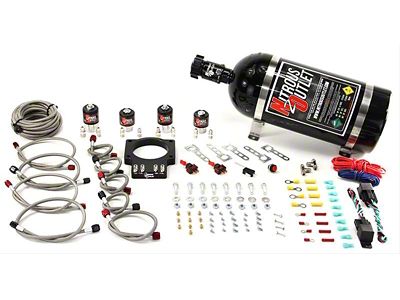 Nitrous Outlet 90mm Wet LSX Dual Stage Plate System; 15 lb. Bottle (10-15 V8 Camaro)